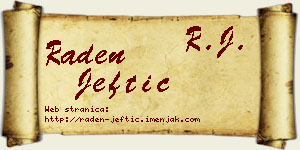 Raden Jeftić vizit kartica
